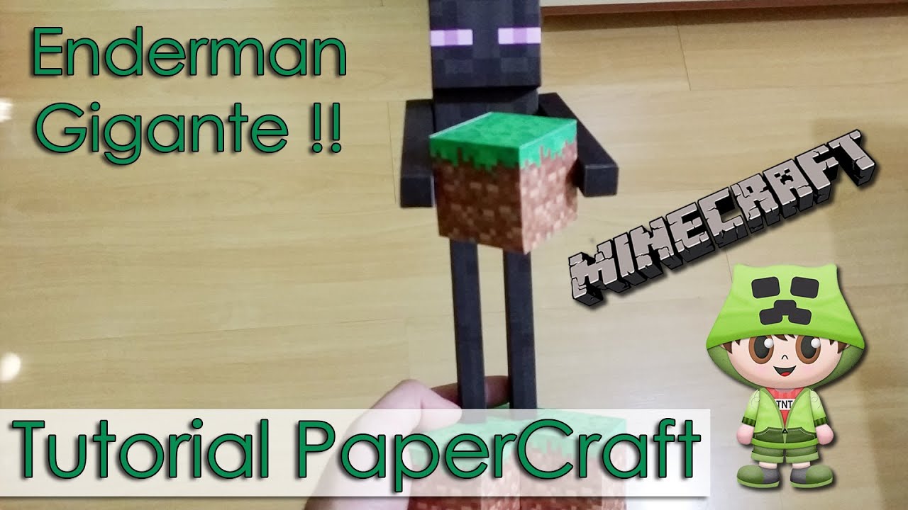 PaperCraft   Minecraft minecraft junior Enderman papercraft YouTube  Gigante Tutorial !!