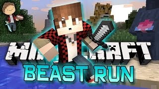 Minecraft: FUNNY NEW RUN FROM THE BEAST Mini-Game w/Mitch & Friends!