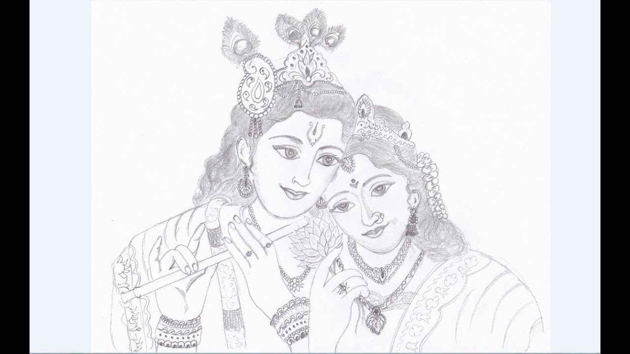 Drawing Krishna and Radha - YouTube