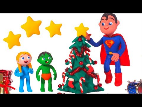 FUNNY KIDS DECORATE THE TREE ❤ Play Doh Cartoons For Kids