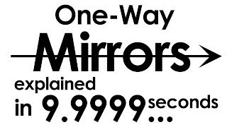 One-Way Mirrors explained in ten seconds