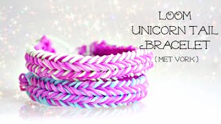 Rainbow Loom Nederlands, Unicorn Tail armband (met vork)