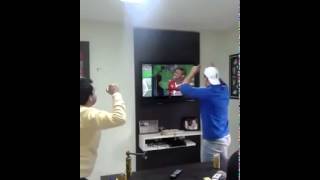 Brazilian fan smashes his TV while celebrating during penalty shootout V Chile World Cup 2014