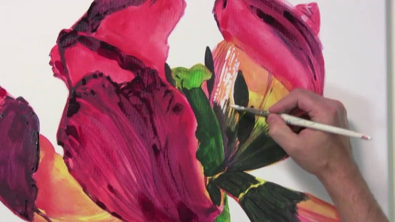 Blütenzauber - Leuchtende Blumenporträts in Acryl malen - YouTube