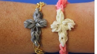 Cómo hacer una pulsera de gomitas con cruz de gomas