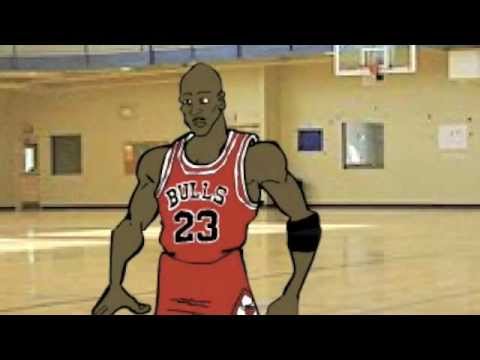 Michael Jordan drawing cartoon dribbling basketball - YouTube