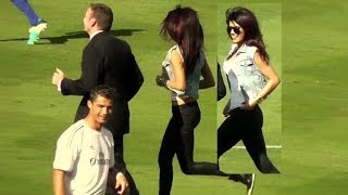 Priyanka Chopra Soccer Coin Flip 8-3-13 Dodger Stadium Los Angeles - Real Madrid vs Everton