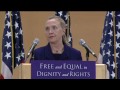 Secretary of State Hillary Clinton's Historic LGBT Speech - Full Length - High Definition