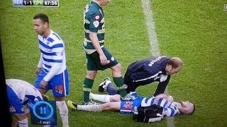 Joey Barton stands on Danny Guthrie's balls while hurt on the ground ᴴᴰ