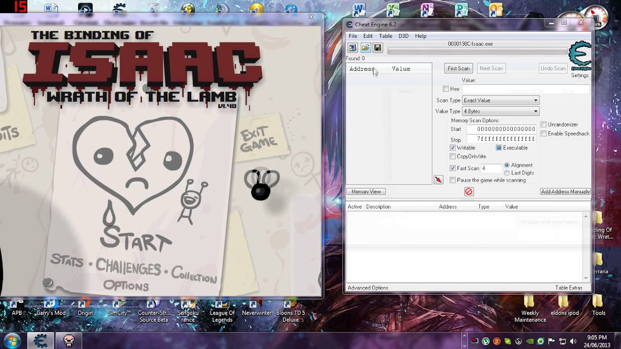 binding of isaac afterbriith cheat engine 6.5.1