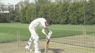 Greg James bowls out England cricketer Jimmy Anderson