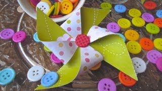 Cómo hacer broches de molinillos de papel. Tutorial