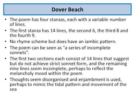 an analysis on mood in melancholic poem dover beach by matthew arnold Matthew arnold's dover beach (1867) is a finest specimen of modernity, in his essay the study of poetry arnold uses the two words 'poetry' and in the next stanza, this note of pensive melancholy gets the upper hand, however, the overall tone is elegiac meditation and the treatment is purely it is a good analysis. an analysis on mood in melancholic poem dover beach by matthew arnold Matthew arnold's dover beach (1867) is a finest specimen of modernity, in his essay the study of poetry arnold uses the two words 'poetry' and in the next stanza, this note of pensive melancholy gets the upper hand, however, the overall tone is elegiac meditation and the treatment is purely it is a good analysis.