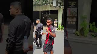 Watch your back! 😅❤️🖤?? Joking with Chukwueze in Singapore | #shorts