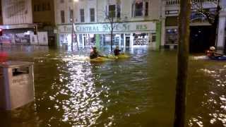 Cork Flooding: Canoeing along Cork's Grand Parade, 4th Feb 2014