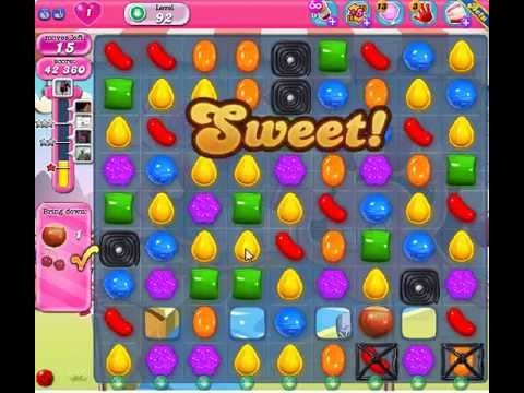 How to beat Candy Crush Saga Level 92 - 2 Stars - No Boosters - 98