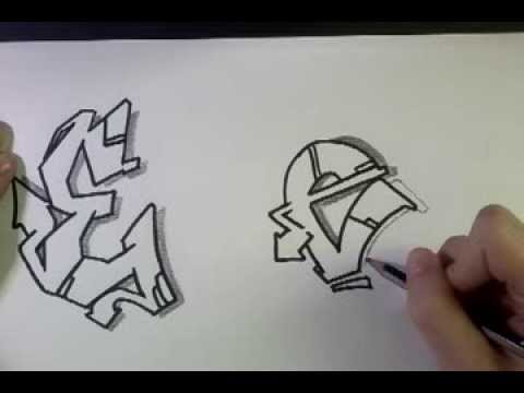 How to draw Graffiti Letter "E" on paper - YouTube