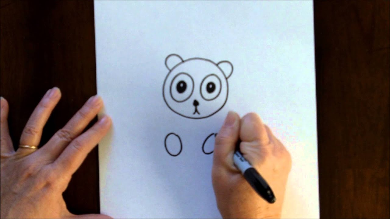 Free Art Lesson for Kids How to Draw a Cartoon Panda Bear Baby Easy