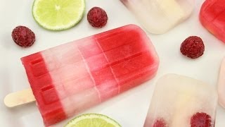 Himbeer-Limetten Popsicles / Himbeer-Limetten-Eis am Stiel