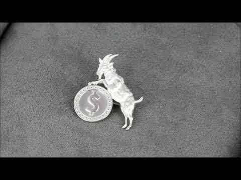 Брошь из серебра "Козлик"