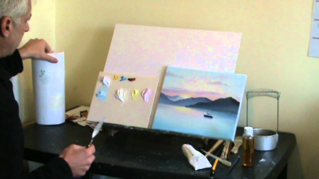 Live Online Art Classes Webinar - Oil Painting Sunset Pt1 - YouTube