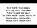 james arthur impossible lyrics youtube