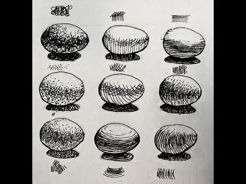 Pen and Ink Shading Challenge | 9 Ways to shade an egg - YouTube
