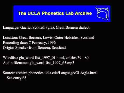 Gaelic, Scottish audio: gla_word-list_1997_65