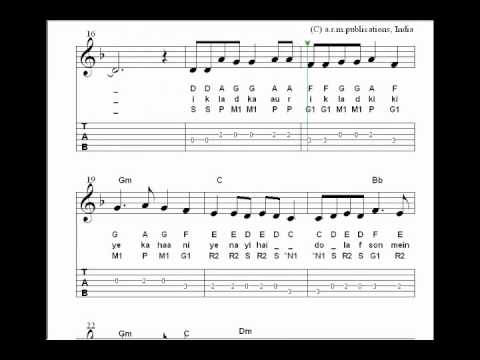 Bollywood Sheet Music of teri meri meri teri.wmv - YouTube