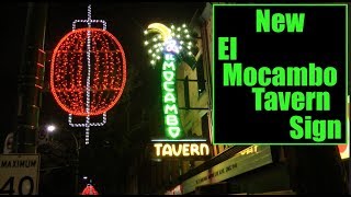 Historic photo from Sunday, June 9, 2019 -  El Mocambo tavern sign - history and newly replaced, landmark sign in 2019 in Chinatown (Spadina Ave)