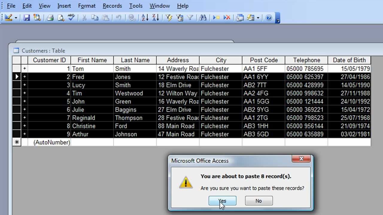 how to convert excel to access table