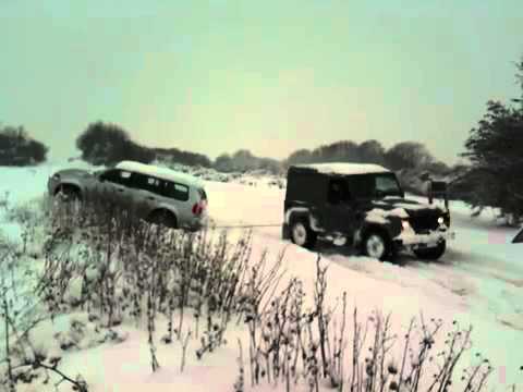 Tdci Defender 90 Off Road in the Snow Extreme hill climb Land Rover 
