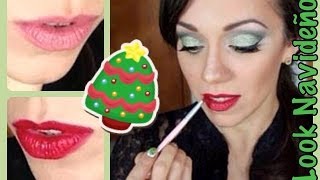 Look Navideño: Verde con Diamantina (Escarcha o Purpurina)