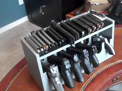 Gun Safe Pistol Rack - YouTube