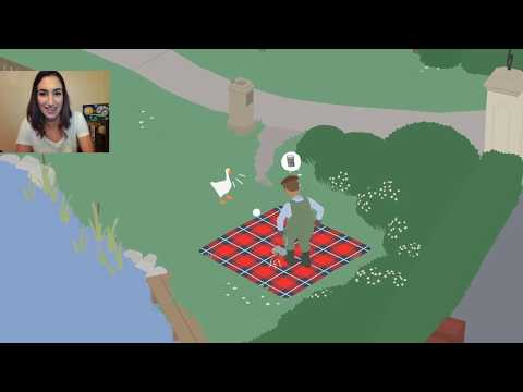 Mean Goose spam HONKS to defend picnic radio! - Untitled Goose Game Funny Clip