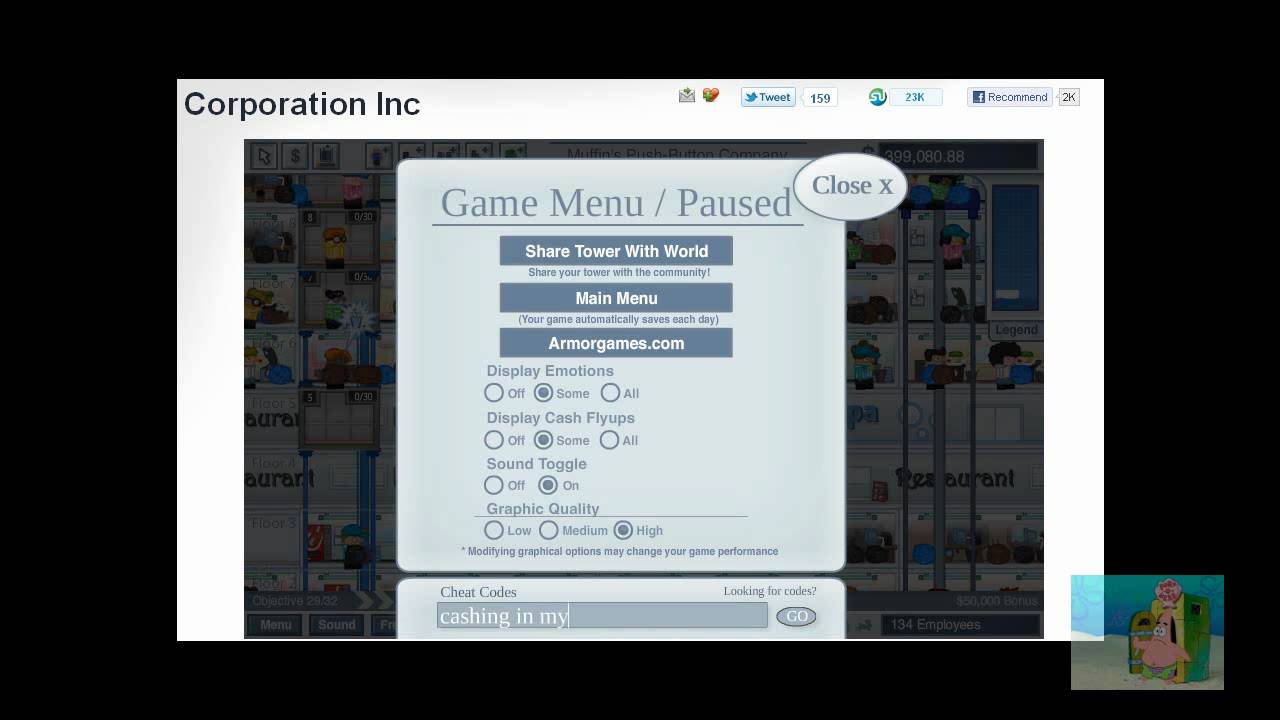 CHEAT CODES for Corporation Inc. - YouTube