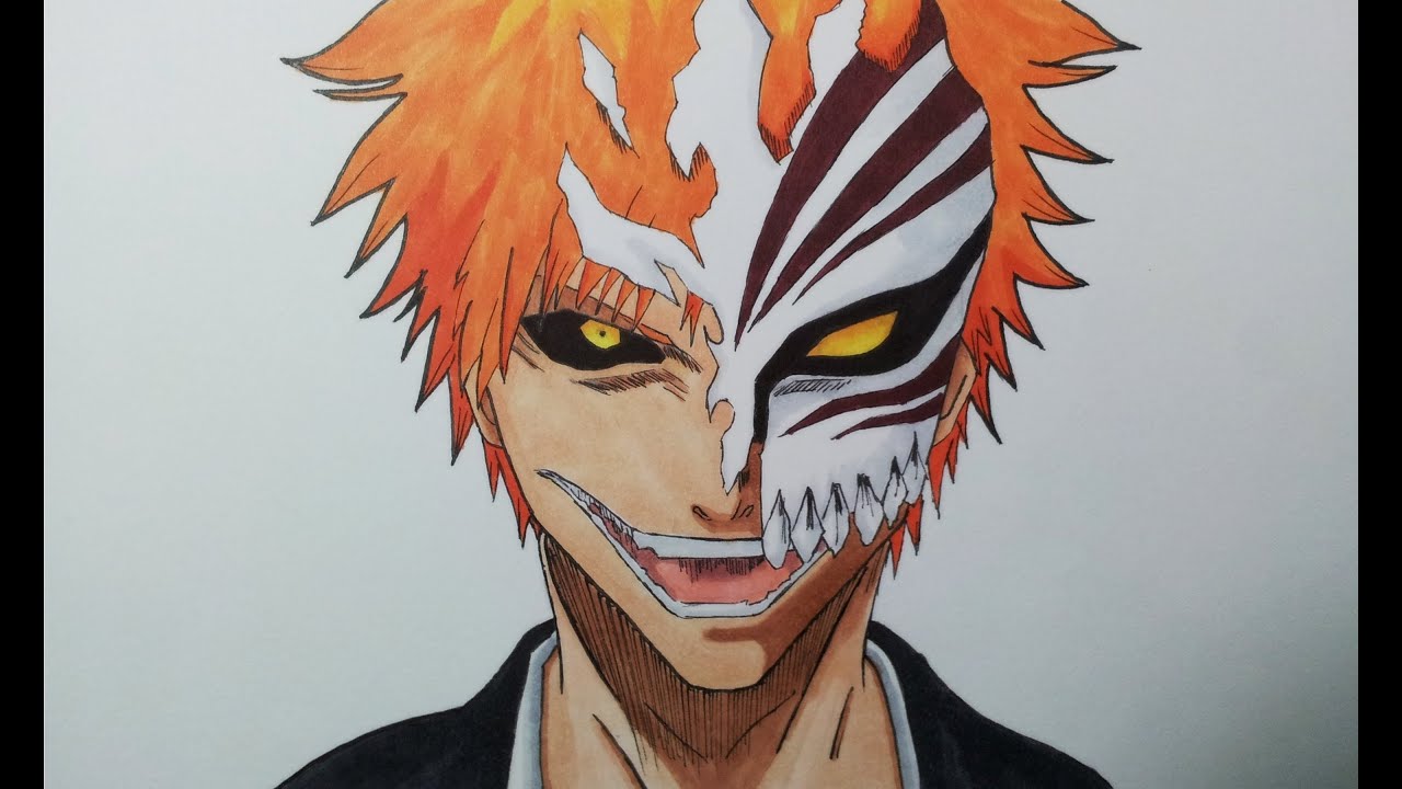 Drawing Ichigo Kurosaki - Hollow mask - YouTube