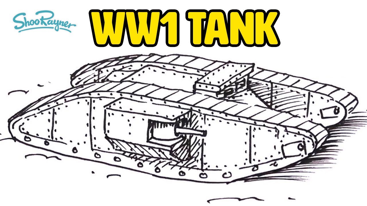 How to Draw a WW1 Tank - YouTube