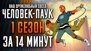 Ваш дружелюбный сосед Человек-паук 1 сезон за 14 минут | Человек-паук краткий пересказ