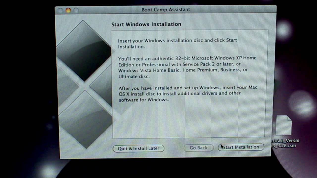 how to install windows on an imac