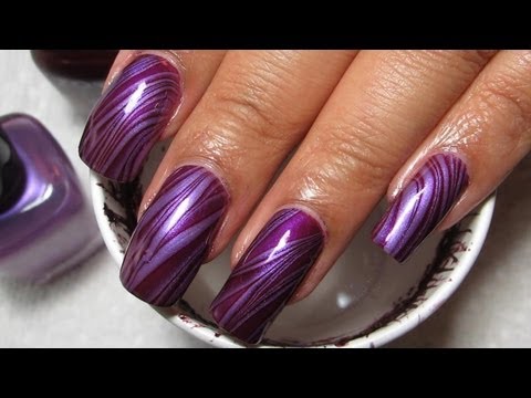 Purple Stripes Water Marble Nail Art Tutorial Manicure May 3 Purple Stripes Water Marble Nail Art Tutorial Manicure May 3 No Blog