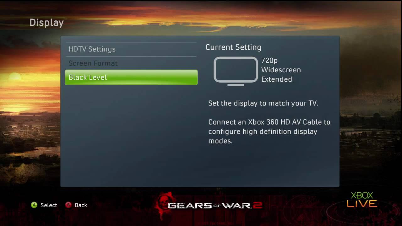 Xbox 360 Display Settings YouTube