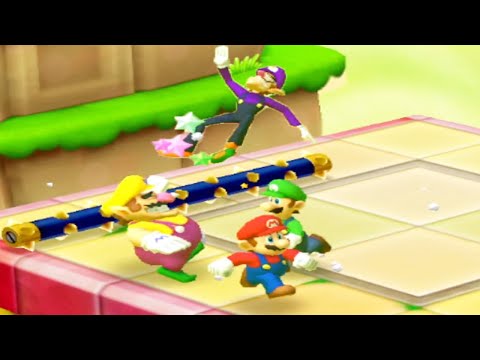 Mario Party: Star Rush - All Funny Minigames #15 - Mario vs Wario vs Waluigi vs Luigi (Master Cpu)
