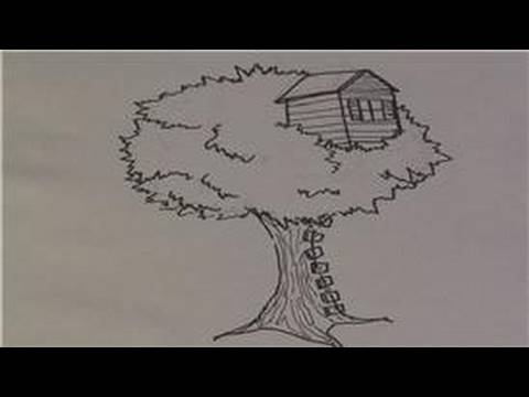 Drawing Lessons : How to Draw a Tree House - YouTube