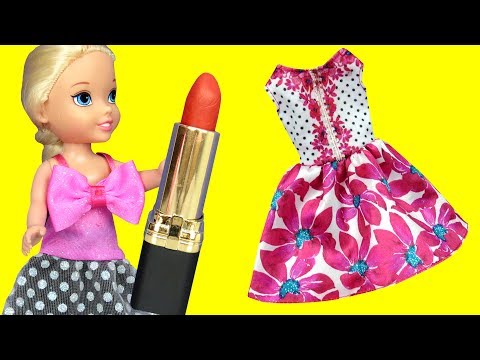 Dress up ! Elsa & Anna toddlers - Dresses - Lipstick - Painting nails - Clothes - Puppy