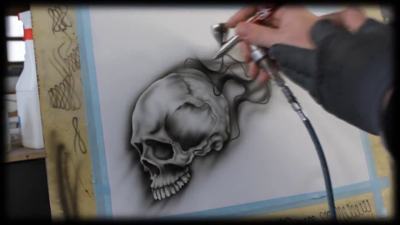 Airbrush Anleitung für Anfänger How To airbrush for beginners Skull