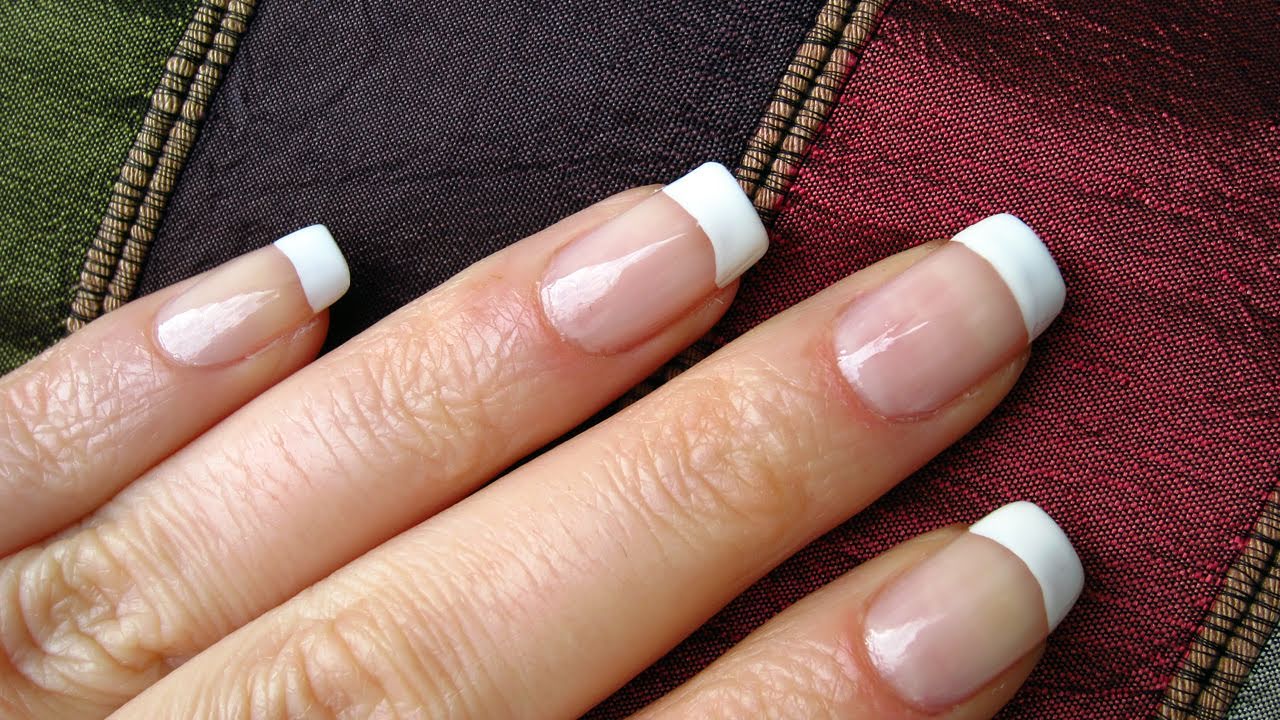 Perfect French Nails At Home DIY Tutorial - YouTube