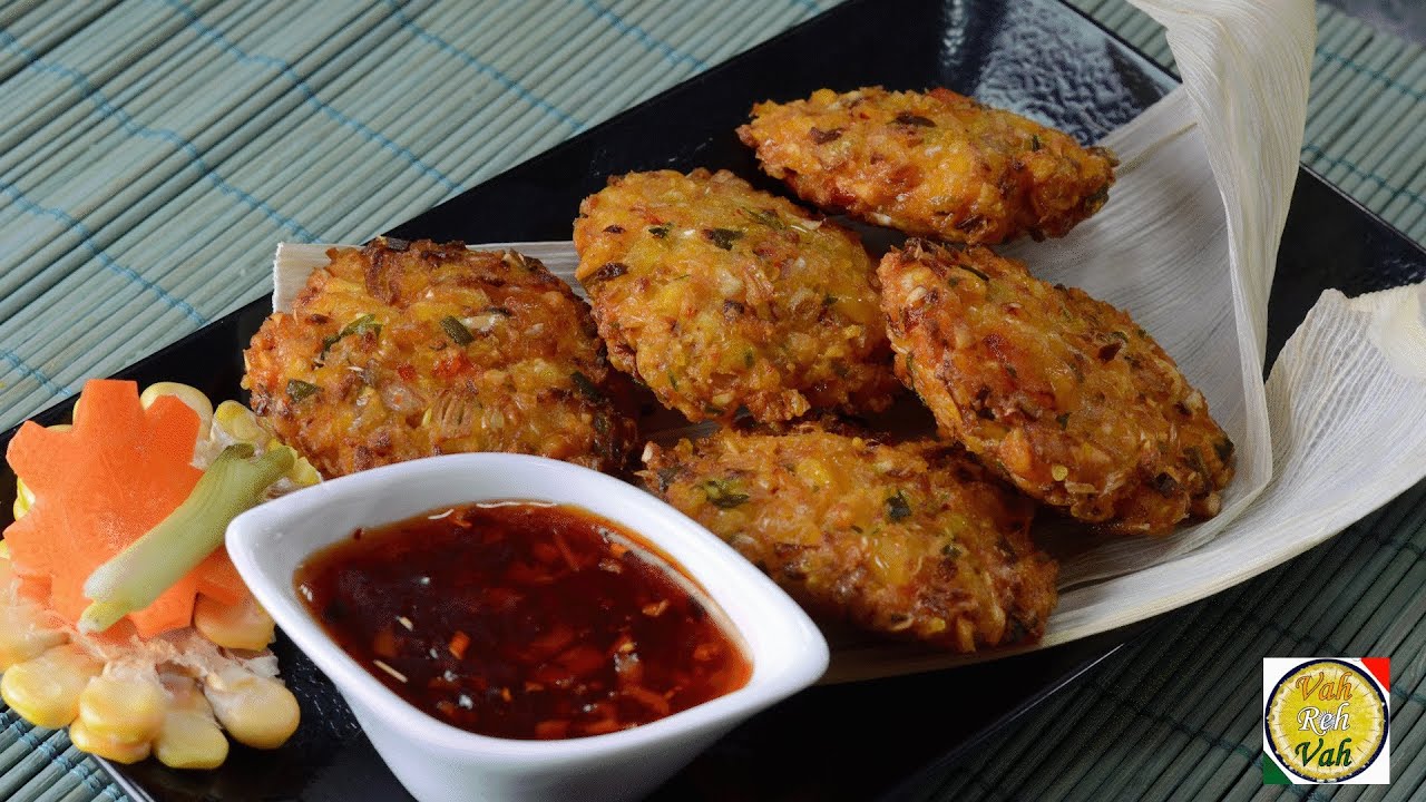 Fried Corn Cakes with Green Onions 