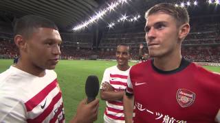 FUNNY - Ox hijacks interview with Aaron Ramsey - Arsenal Tour 2013