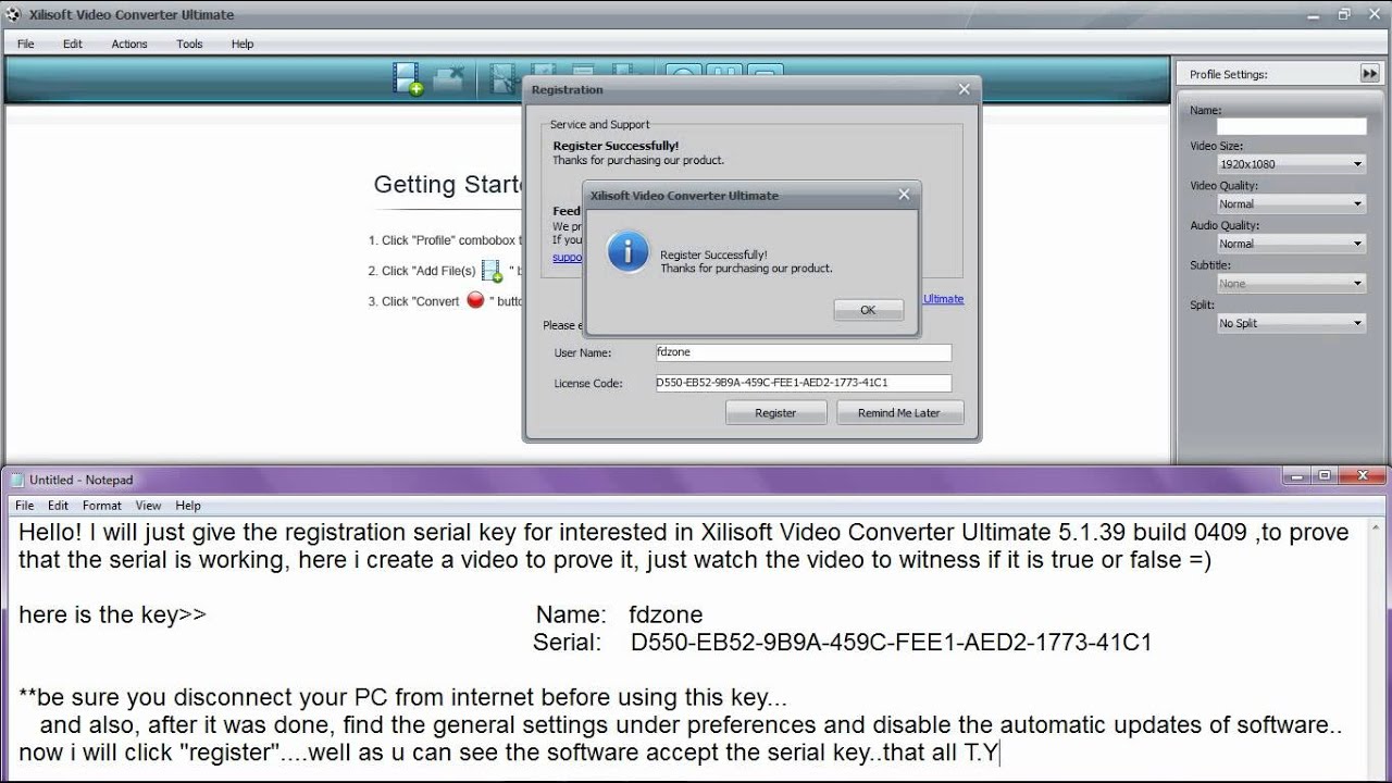 Xilisoft Video Converter Ultimate 5.1.26.1023 serial key or number